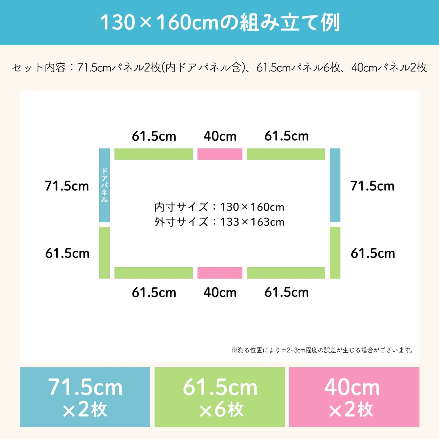 \レビュープレゼント中/ ベビーサークル ドア付き 140×200cm 130×160cm
