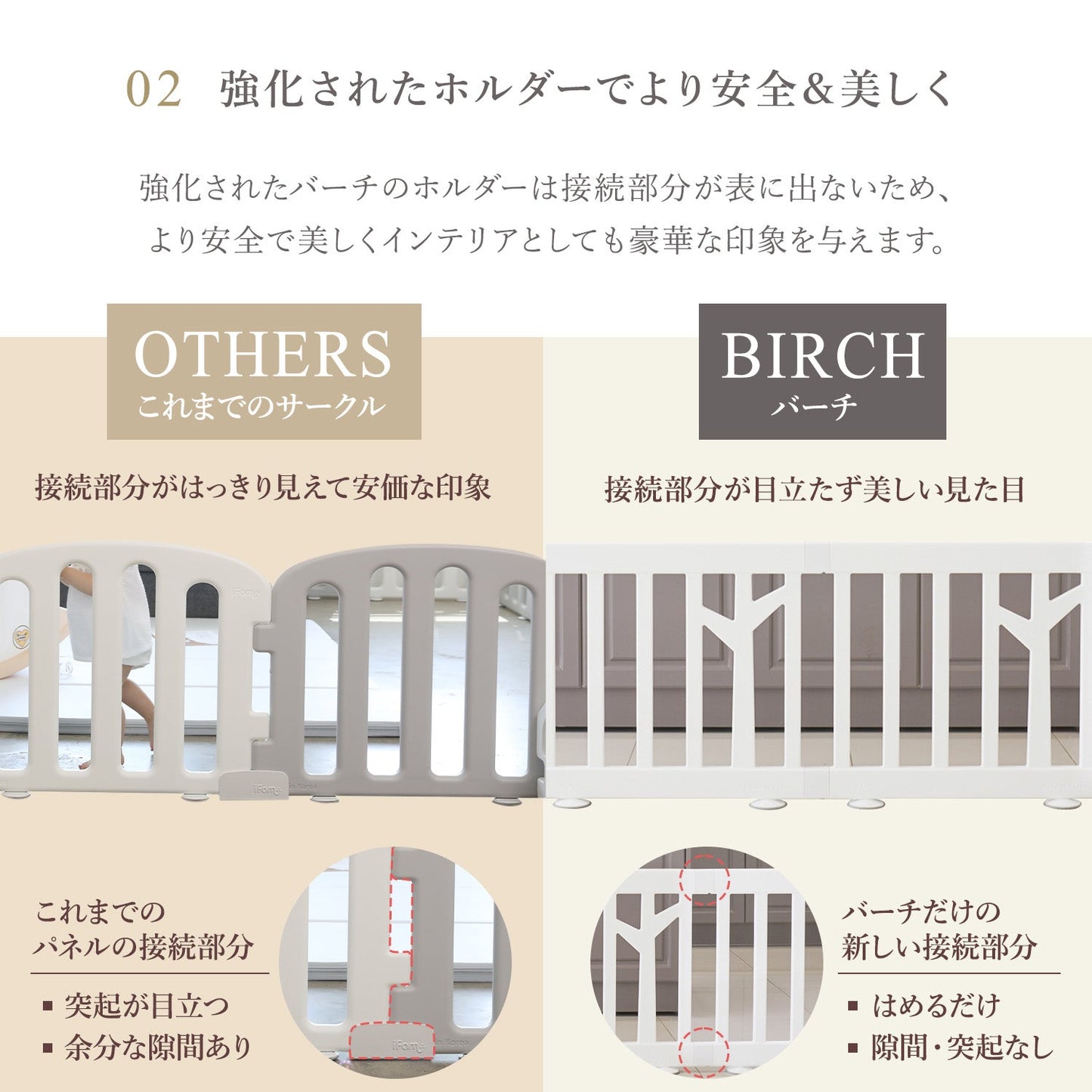 ベビーサークル バーチ ドア付き10枚セット | iFam(アイファム)