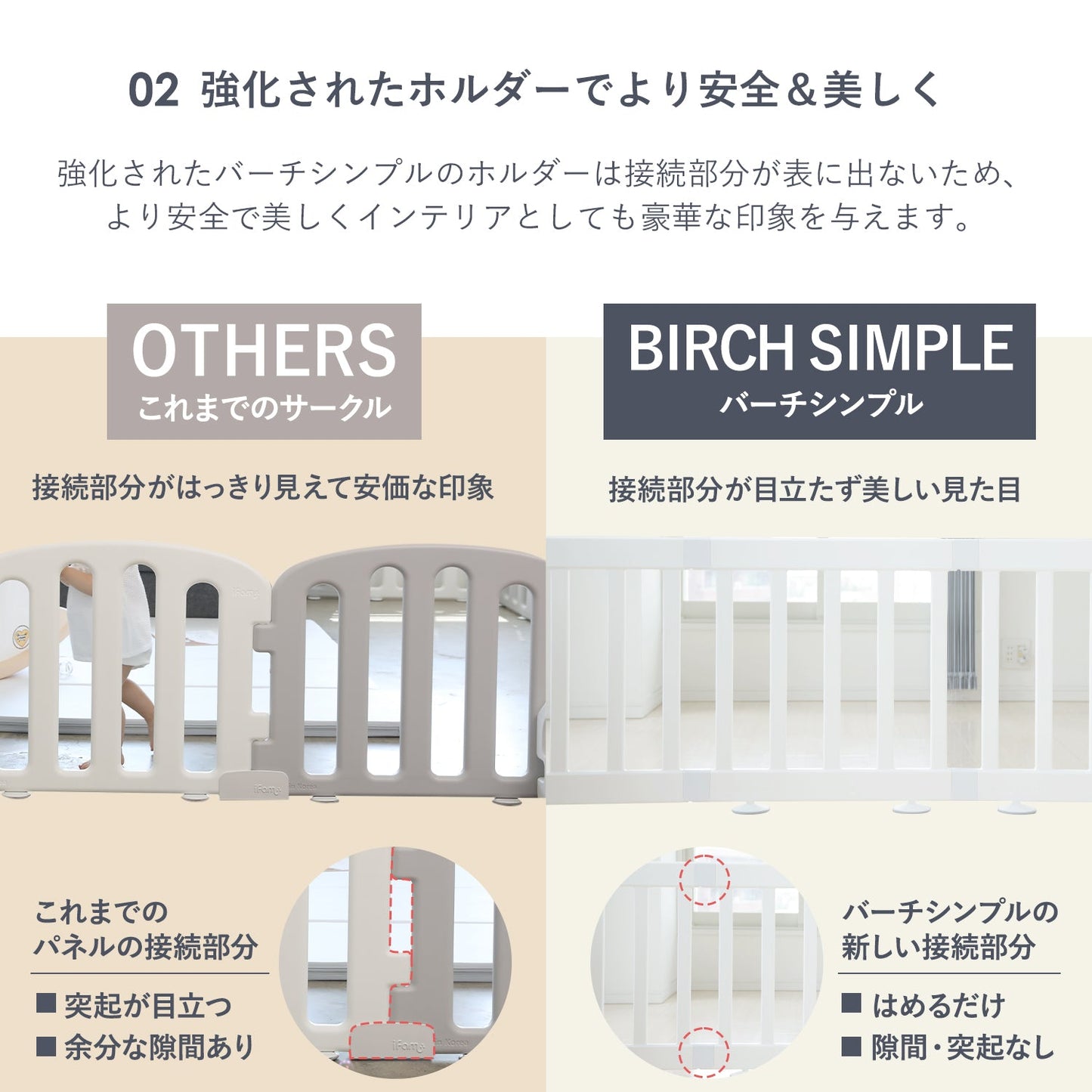 ペットサークル バーチシンプル ドアなし8枚セット | iFam(アイファム)
