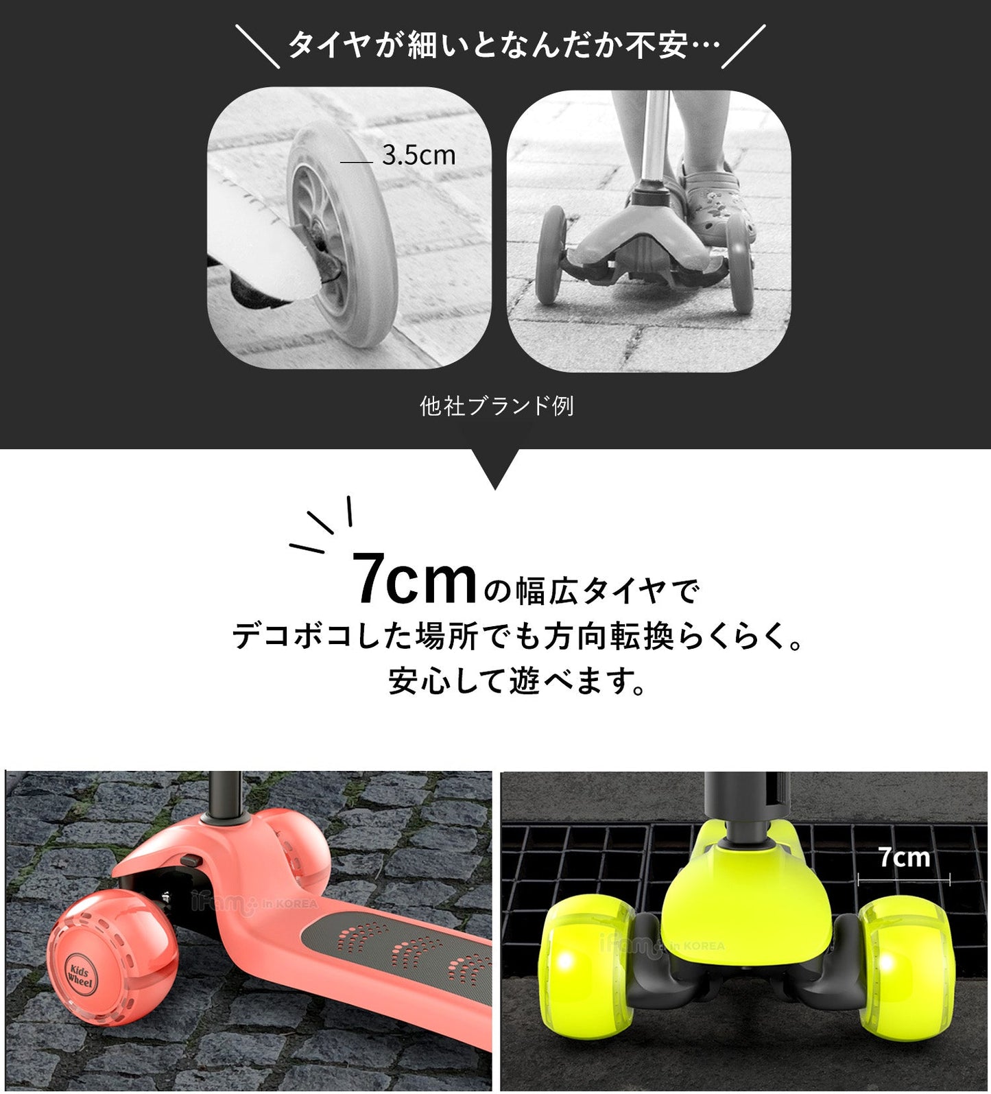 X5 2way 光るキックボード | iFam KidsWheel(アイファム キッズホイール)