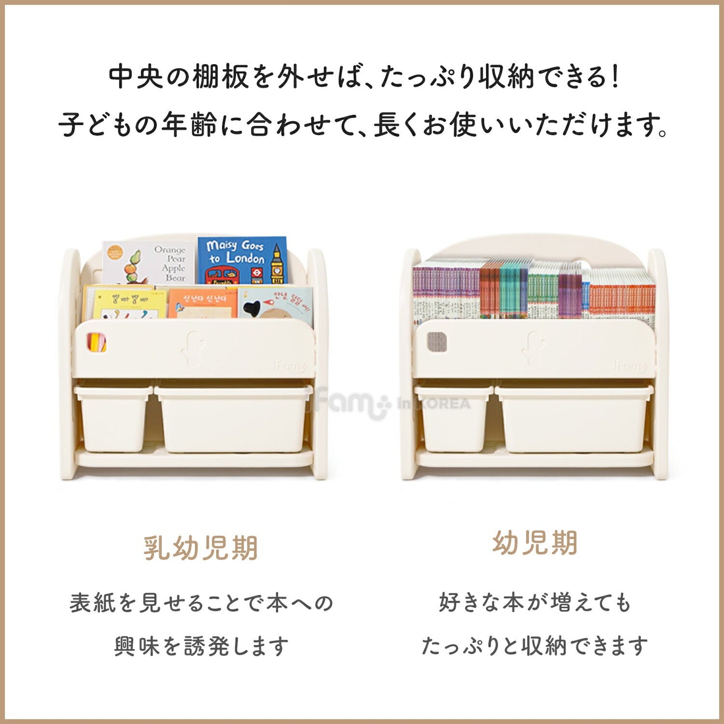 絵本棚 EASY DOING キッズフロントブックシェルフ | iFam(アイファム)