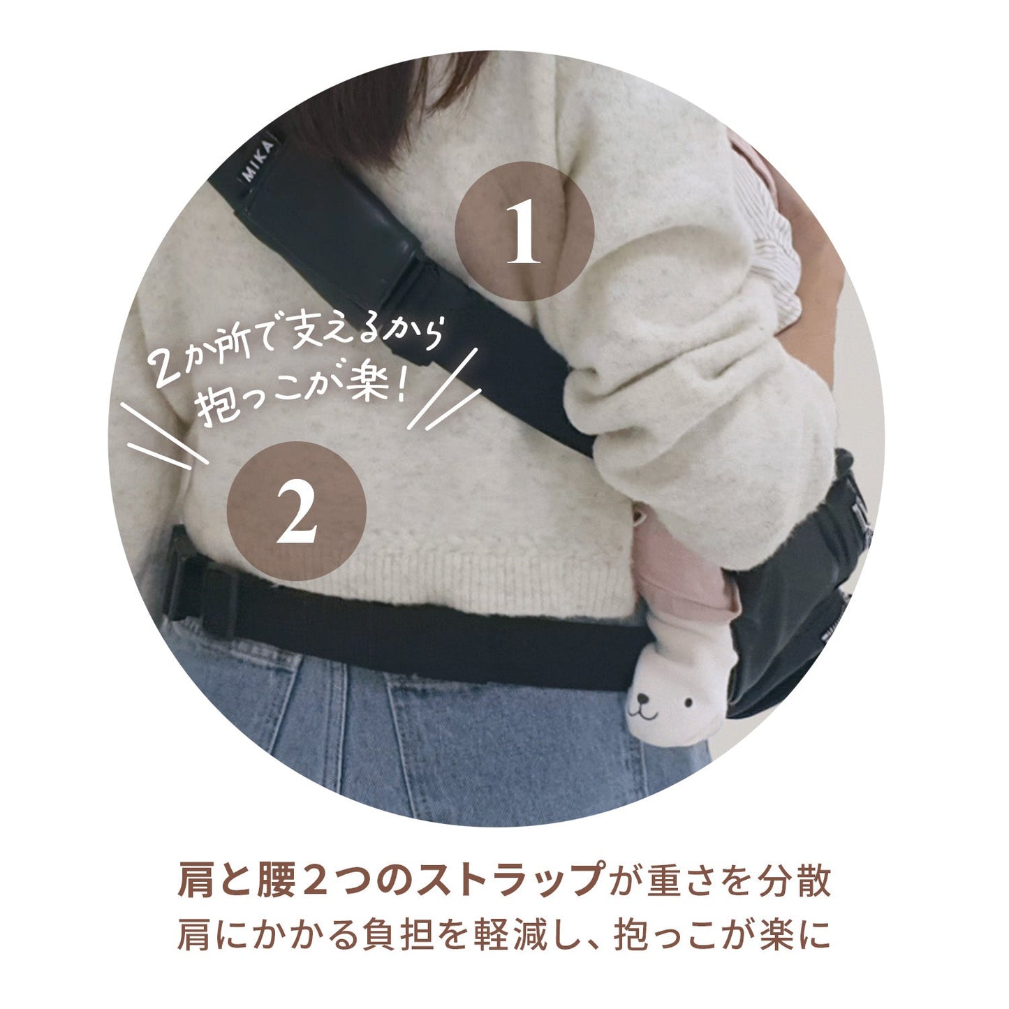 抱っこひも×ショルダーバッグ ハグスリングバッグ セカンド抱っこ紐 男女兼用 2歳 3歳 | MIKASTUDIO(ミカスタジオ)