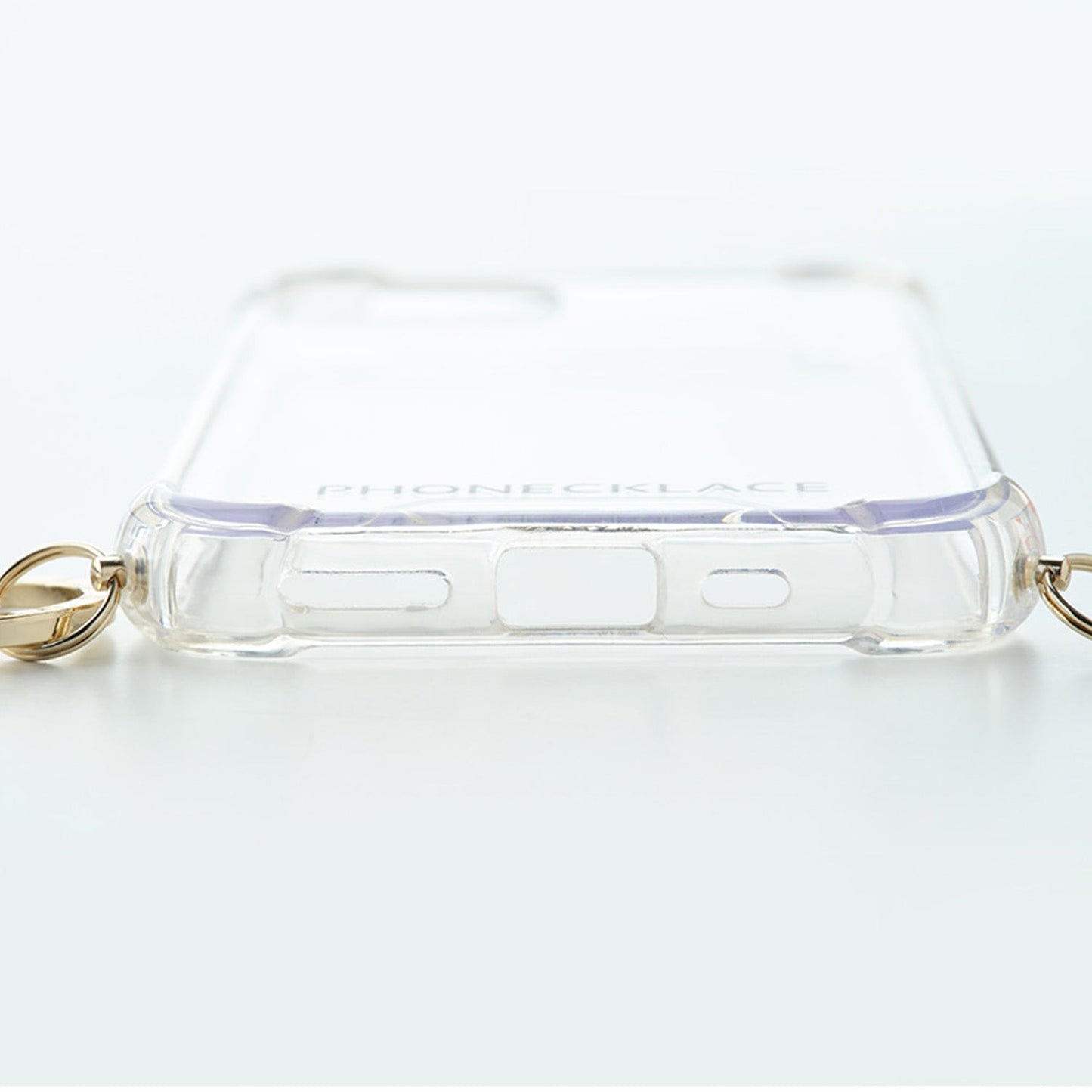 クリアスマホケース本体 Logo Ring Case / Gold | PHONECKLACE(フォンネックレス)
