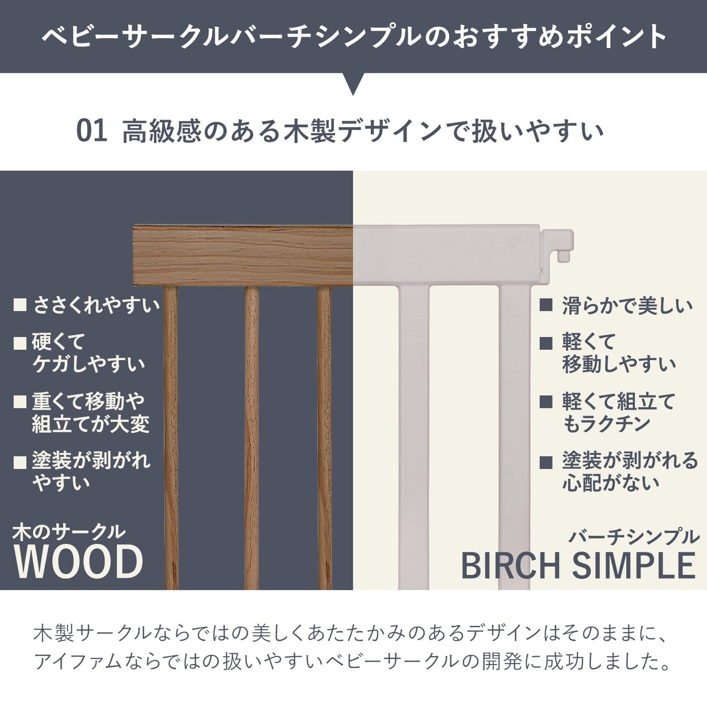 【お得なセット商品】 ベビーサークルバーチシンプルドアなし8枚セット&リンクマット同色4枚セット | iFam(アイファム)